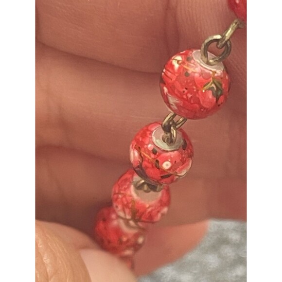 Vintage Red Bead Rosary Crucifix Pope Benedict XVI Silver Tone Catholic Prayer - Picture 8 of 11